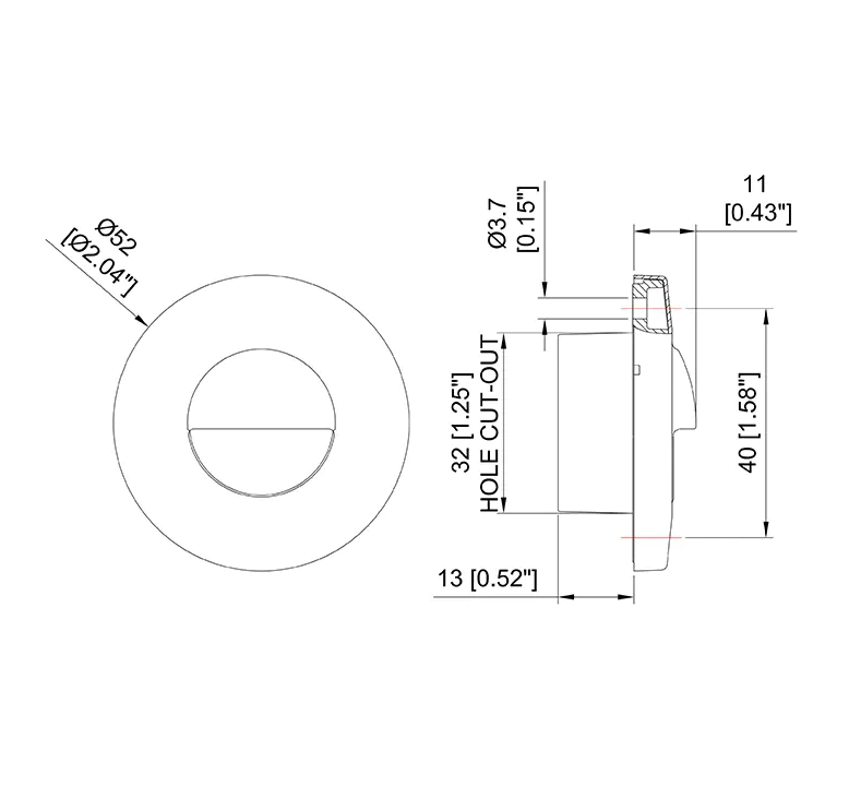 Krom Merdiven Lambası Beyaz 12V