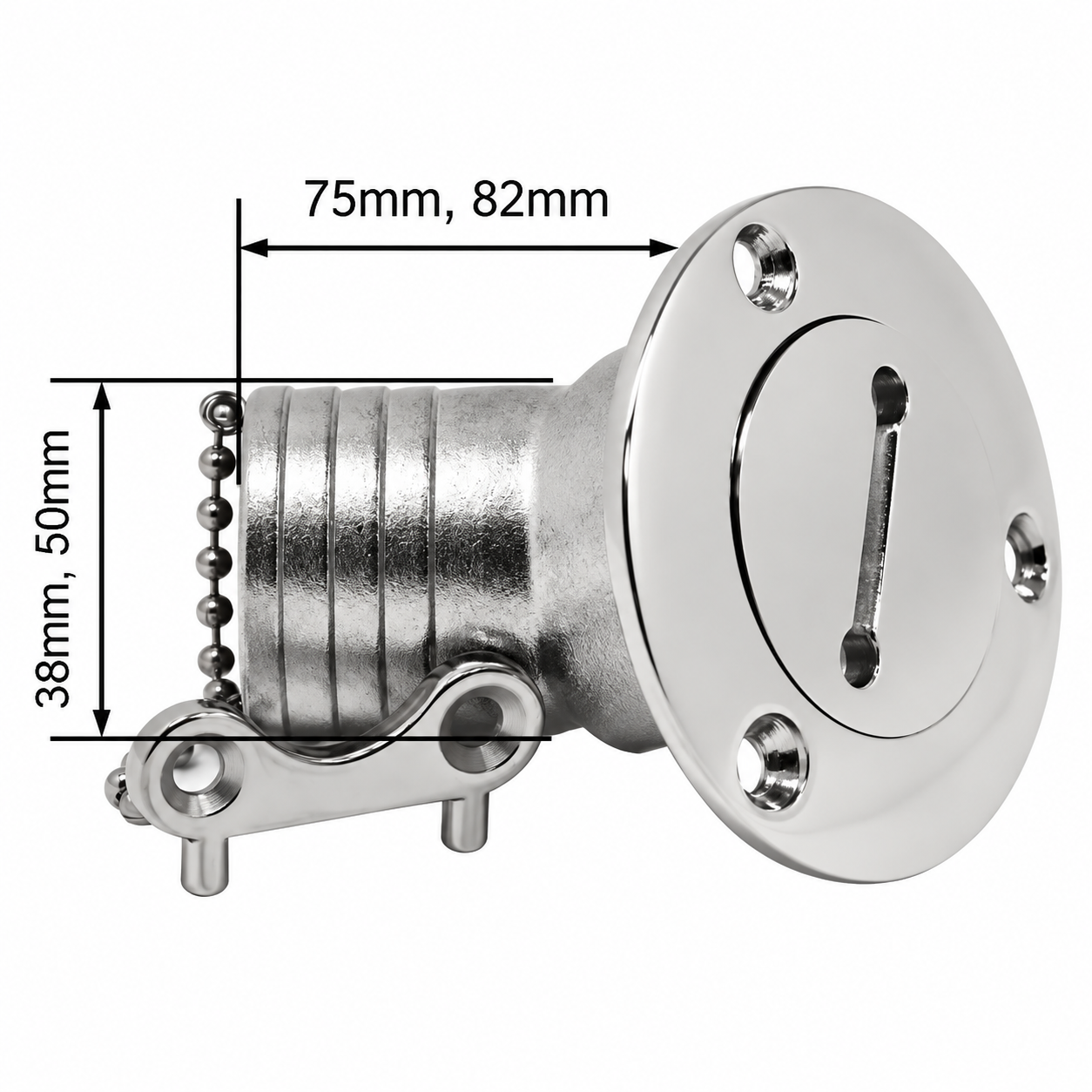 Krom Su Dolum Ağzı 38 mm - Eğimli