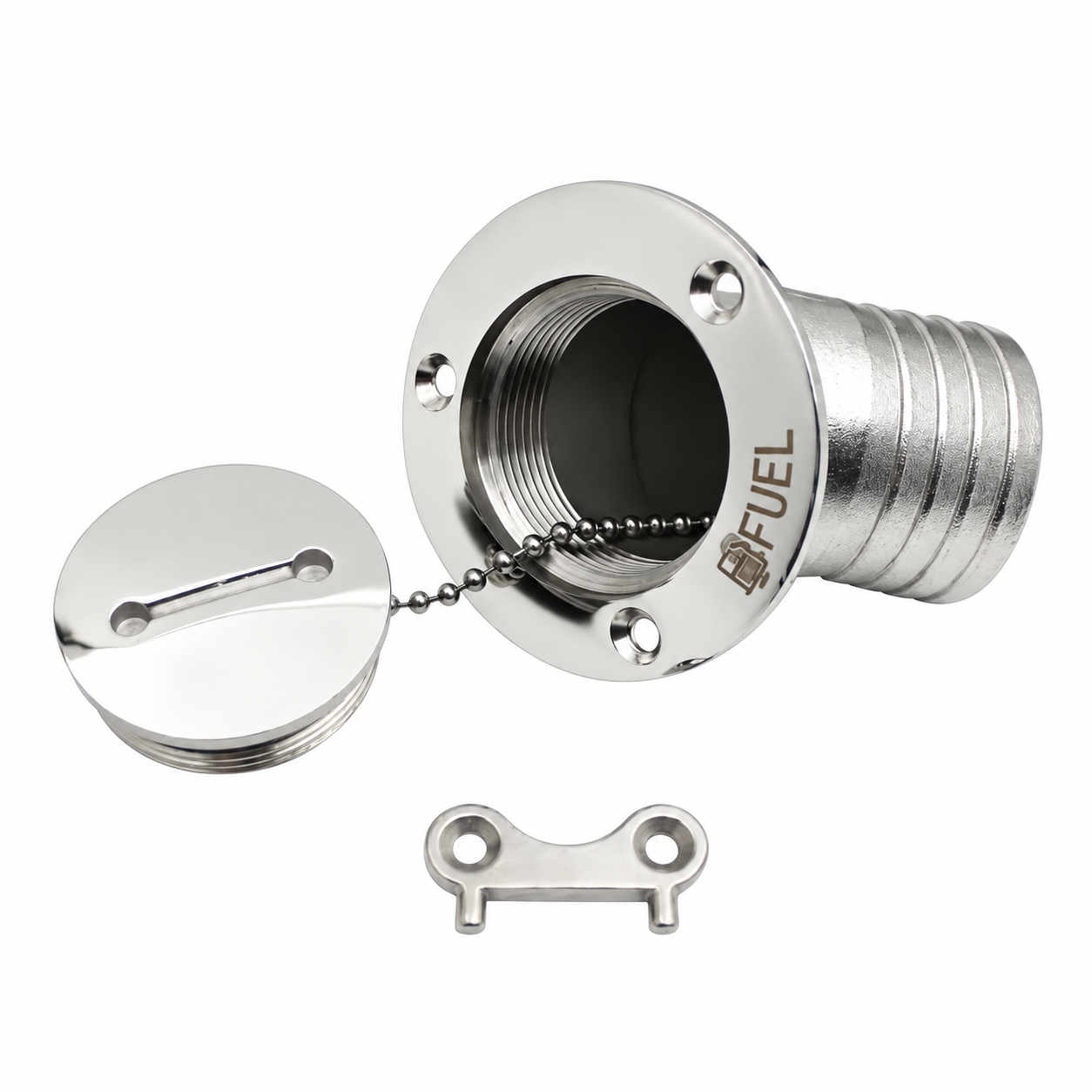 Krom Yakıt Dolum Ağzı 38 mm - Eğimli