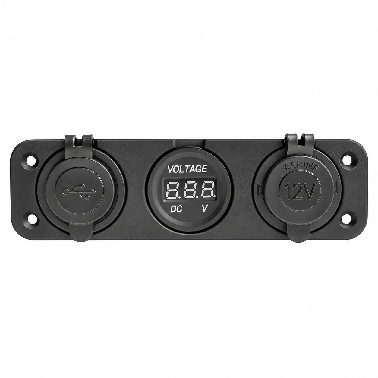 Labarka 3'lü Panel USB + Çakmaklık + Voltmetre