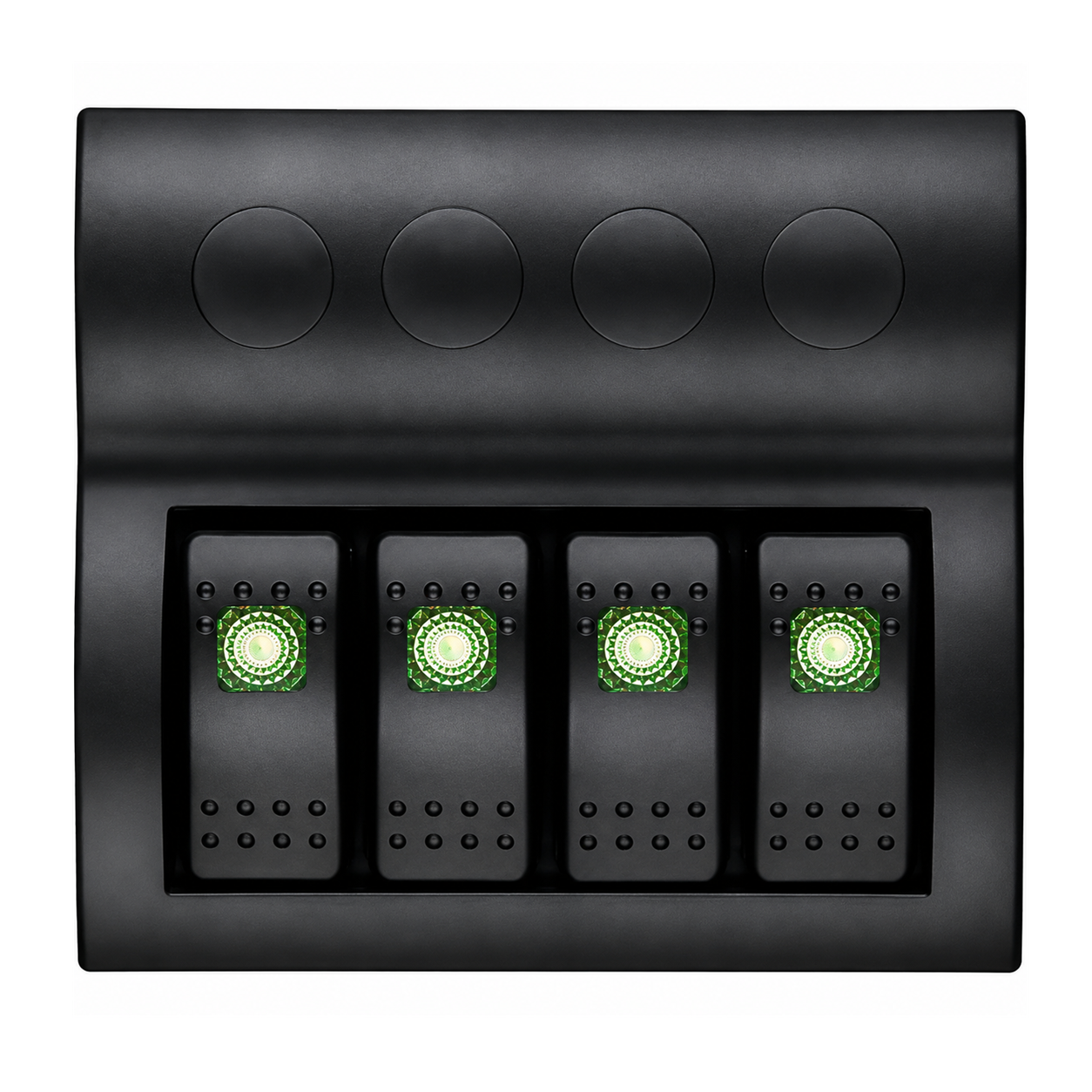 Labarka 4'lü Switch Panel Otomatik Sigortalı Yeşil LED'li 12-24V