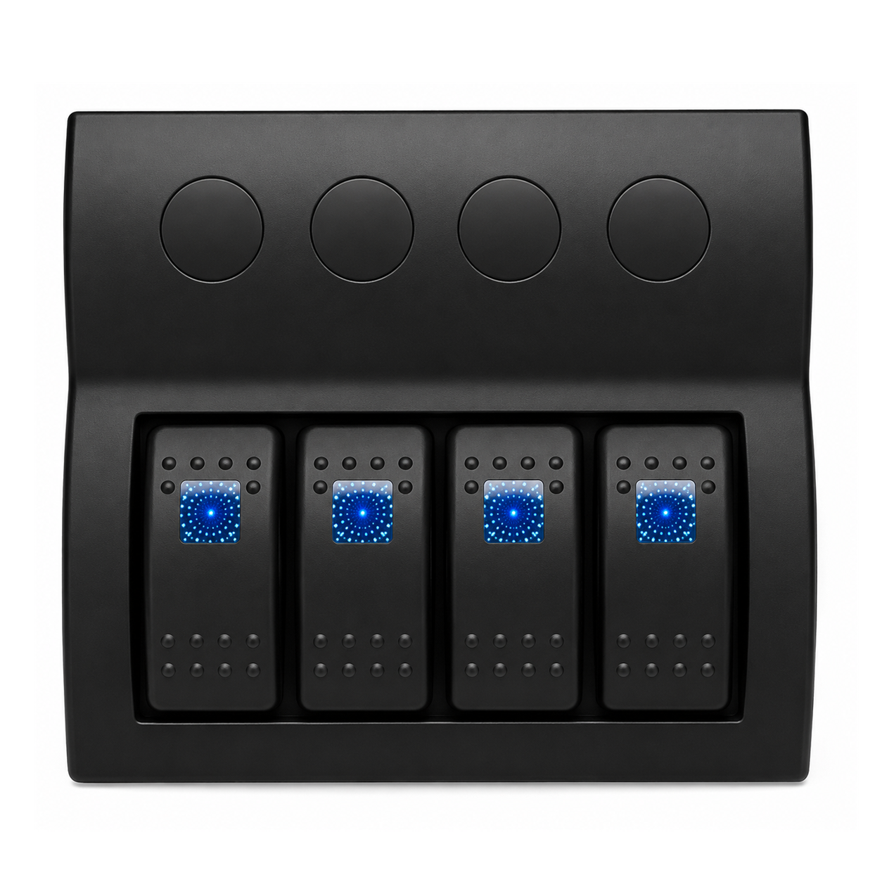 Labarka 4'lü Switch Panel Otomatik Sigortalı Mavi LED'li 12-24V
