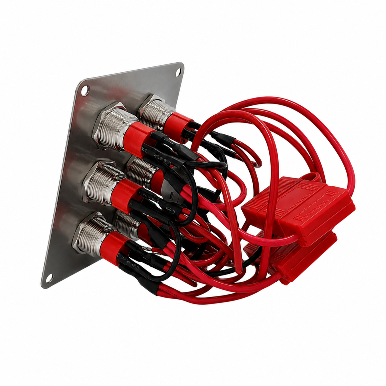 Labarka 6'lı Krom Switch Panel Sigortalı Kırmızı LED'li 12-24V