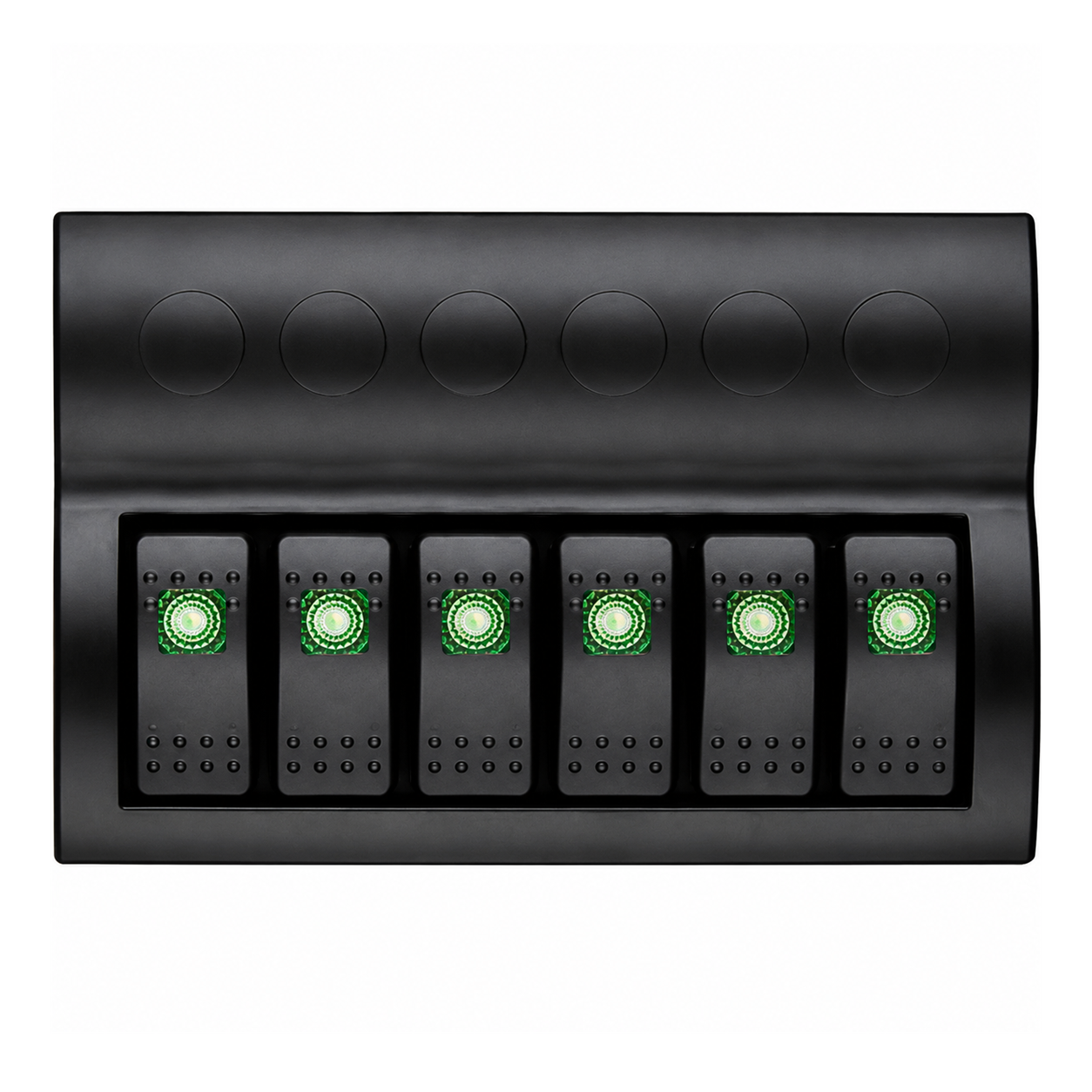 Labarka 6'lı Switch Panel Otomatik Sigortalı Yeşil LED'li 12-24V