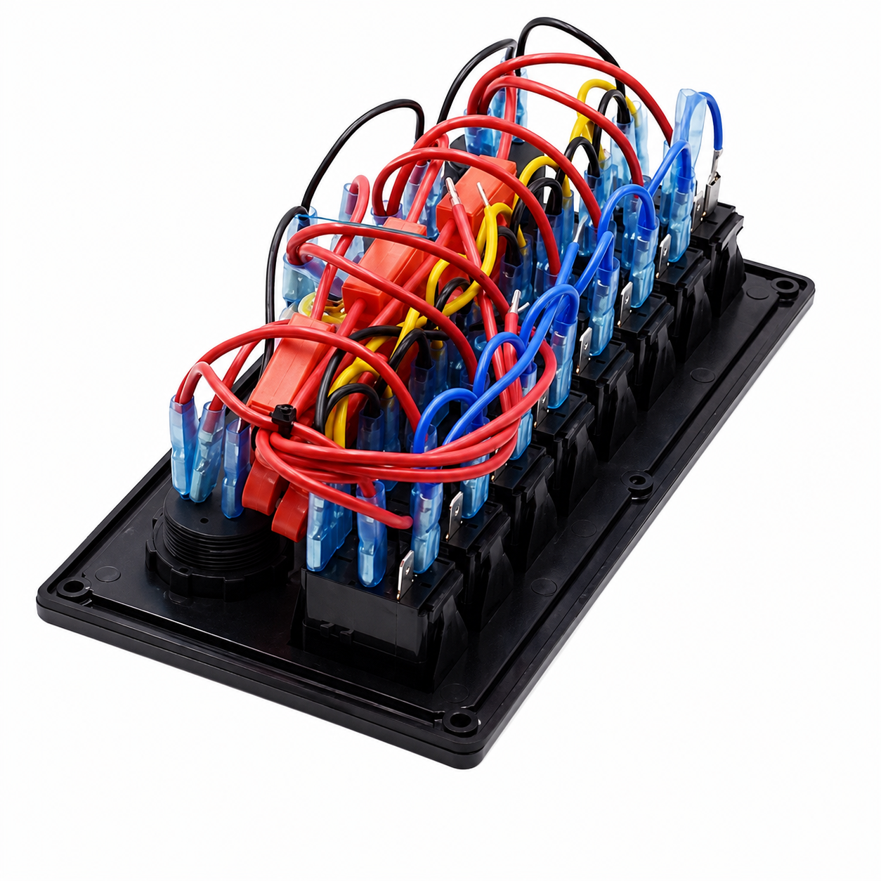 Labarka 8'li Switch Panel USB + Çakmaklık + Voltmetre + Çakmak Mavi LED'li