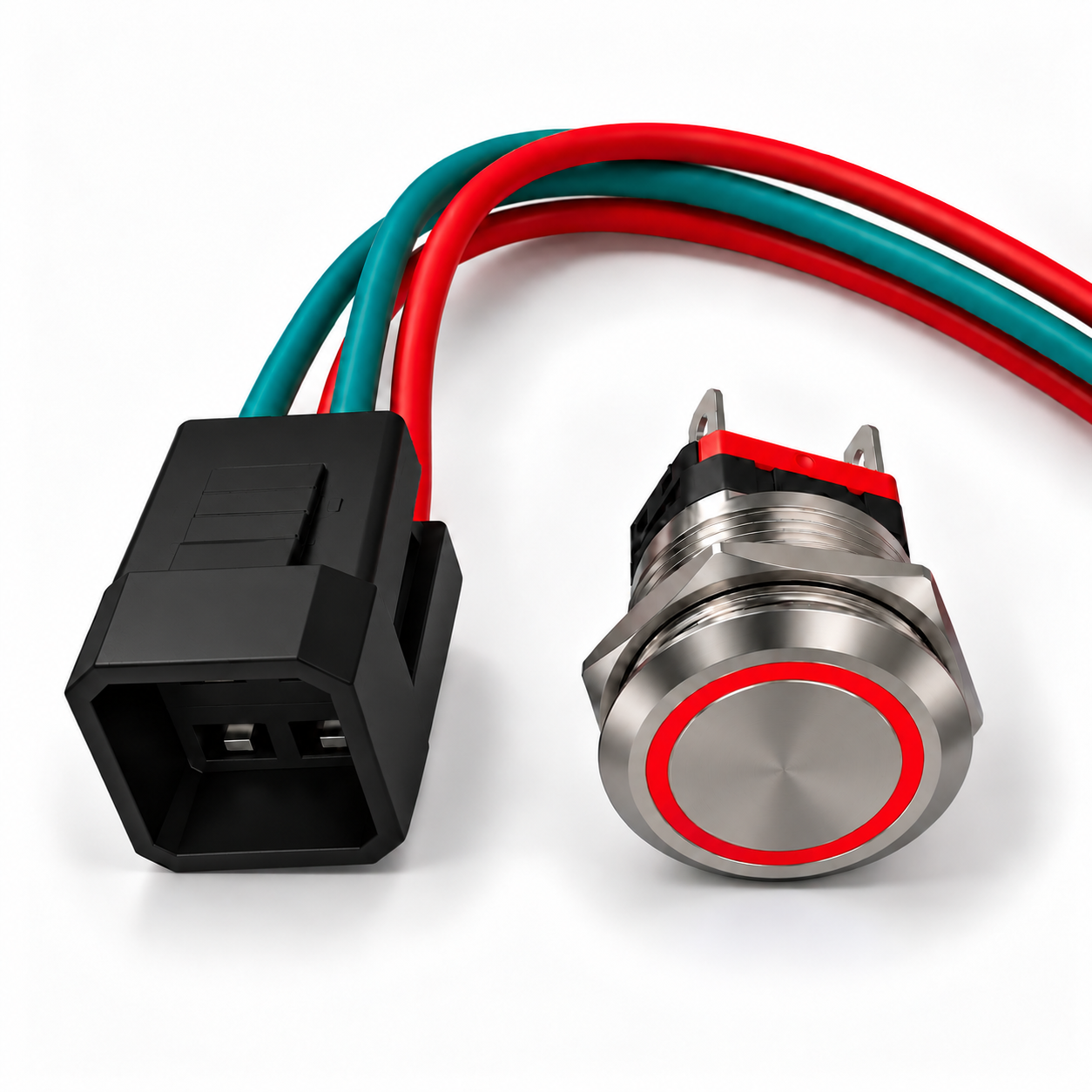 Labarka Kırmızı LED'li Krom Buton On-Off 22 mm 15A 12/24V