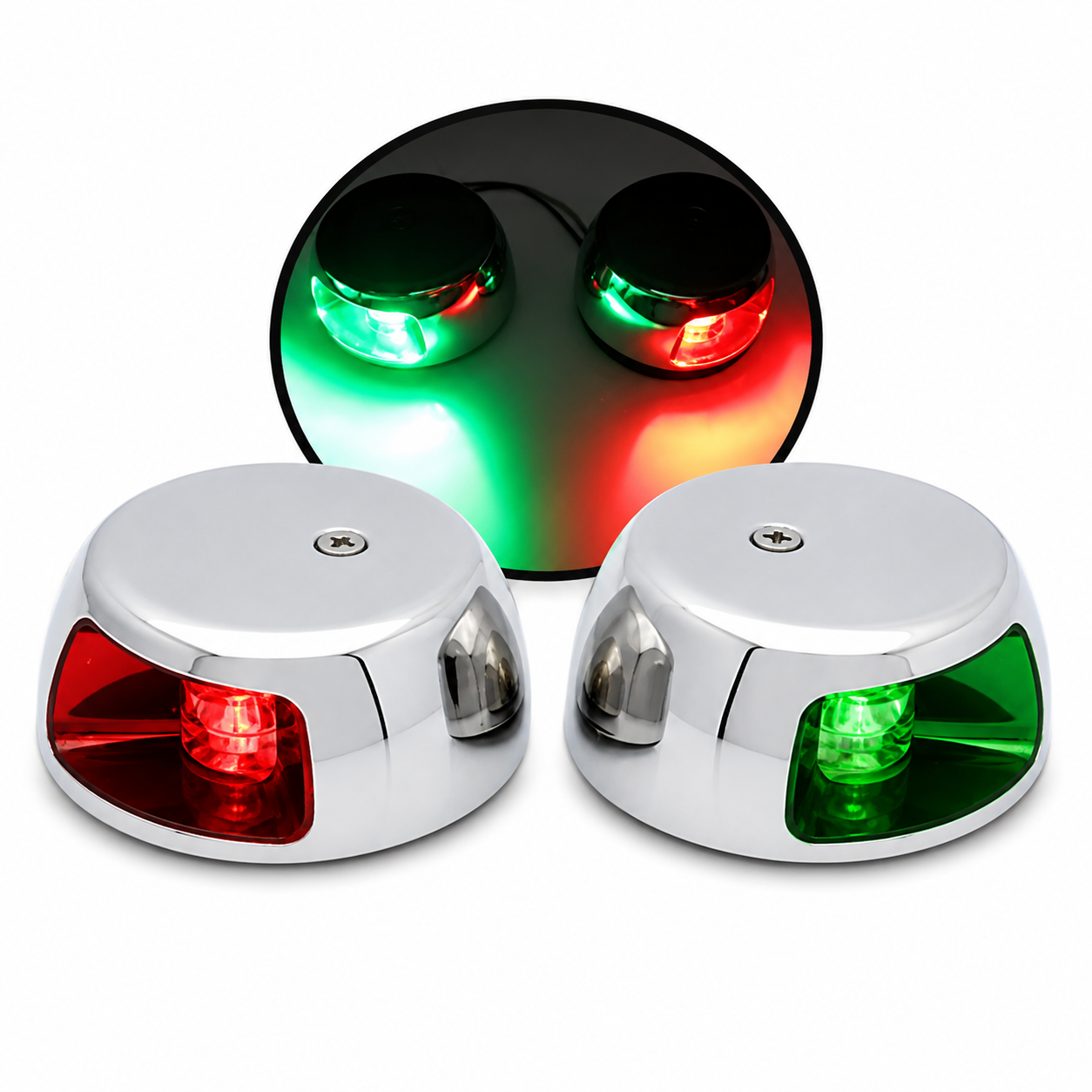 Labarka LED Baş İskele Sancak Feneri Krom İkili 12V