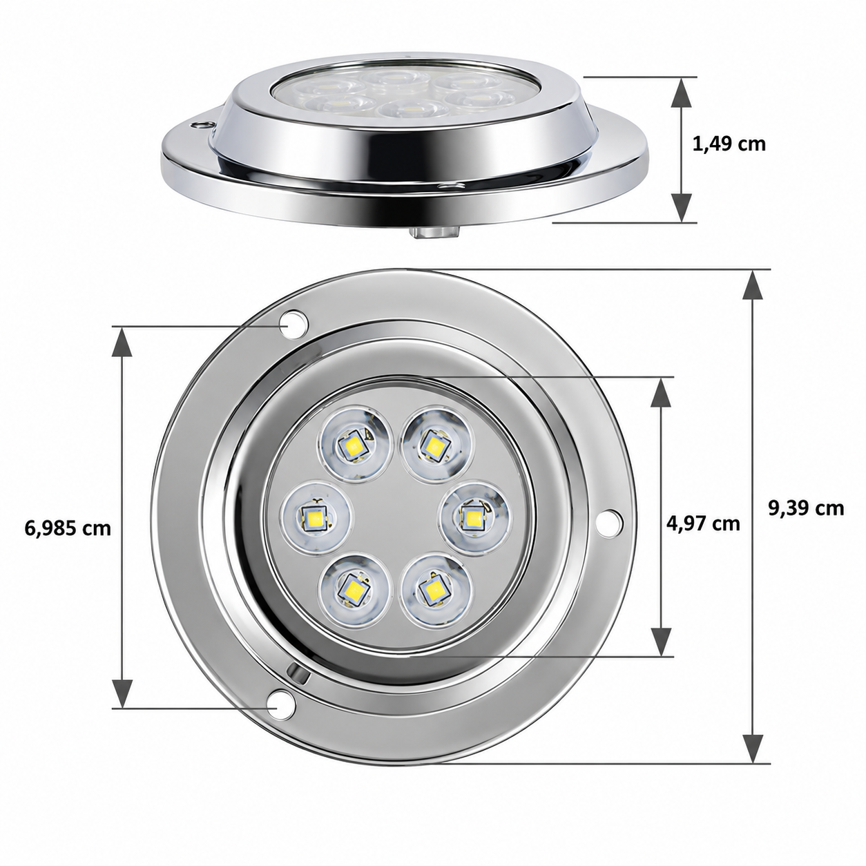 Labarka Su Altı Lambası 6 LED'li 12/24V Mavi