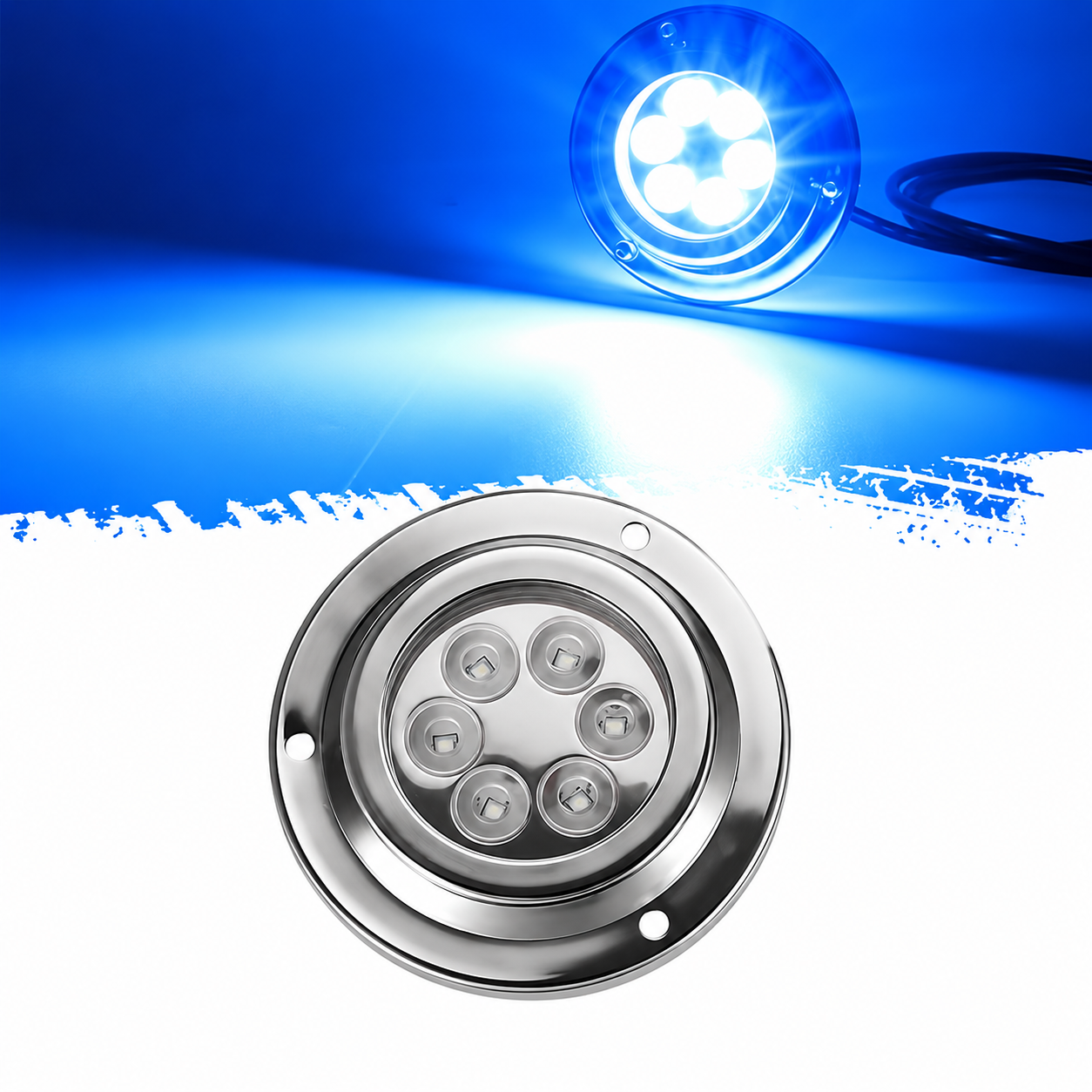 Labarka Su Altı Lambası 6 LED'li 12/24V Mavi