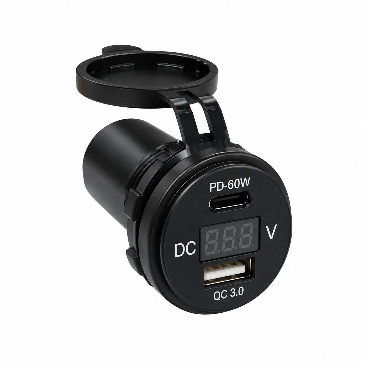 Labarka USB + Type-C + Voltmetre Soketi 12/24V