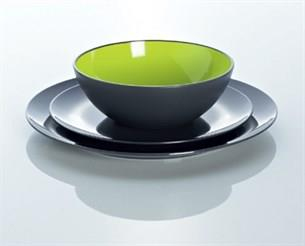 Lemon green, 12 parça melamin yemek takımı