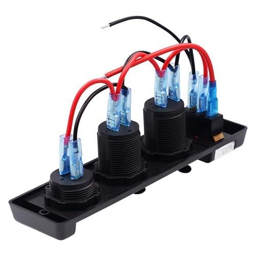 Marine Çakmaklık Usb ve Voltmetre Soketi 12v Düğmeli