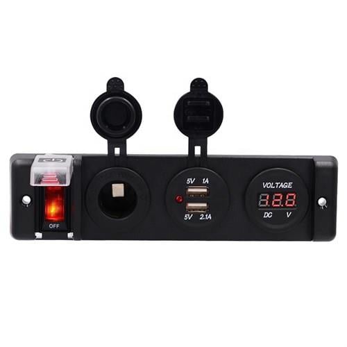 Marine Çakmaklık Usb ve Voltmetre Soketi 12v Düğmeli