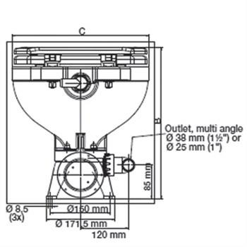 Matromarine Elektrikli Tuvalet Küçük Taş 24v