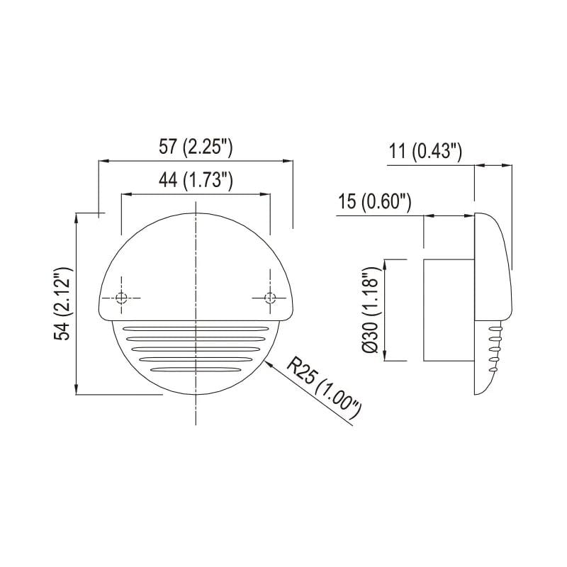 Merdiven Lambası Kromaj 24 V Led Beyaz 