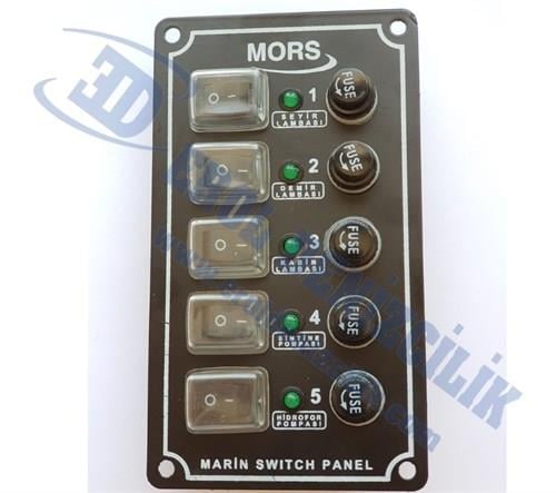 Mors 5'li Switch Sigorta Panel Dikey