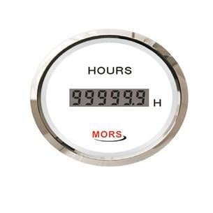 Mors Dijital Motor Saati Beyaz 12-24V 55mm