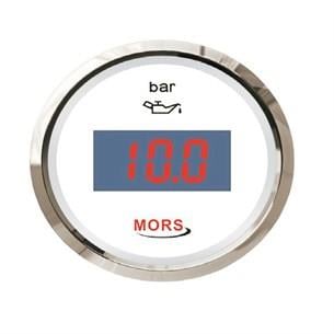 Mors Dijital Yağ Göstergesi 5 Bar Beyaz 12-24V 55mm