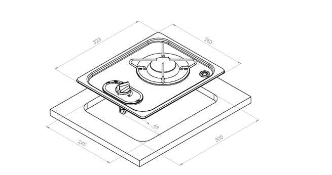 Navy Load Tekli Gömme Ocak NL22000