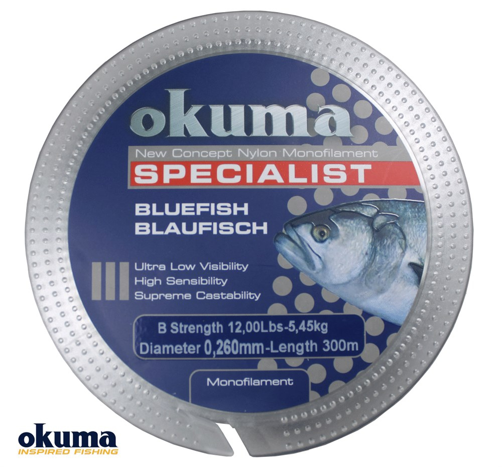 Okuma Bluefish 300 mt 20,00 lb 9,09 kg 0,34 mm Clear Misina