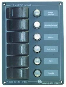 Osculati 6'lı Switch Sigorta paneli Siyah