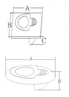 Paslanmaz Çelik Southco gömme kulp 51mm Kare