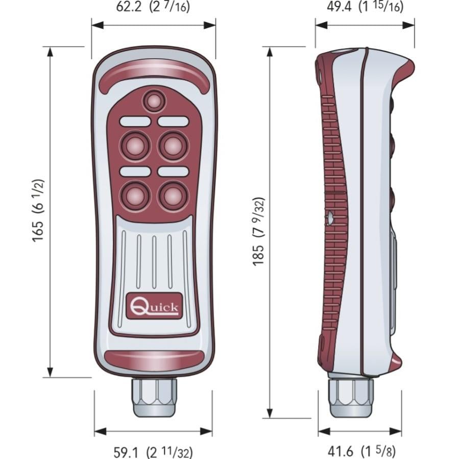 Quick HRC 1004L Kablolu 4 Butonlu LED'li Uzaktan Kumanda