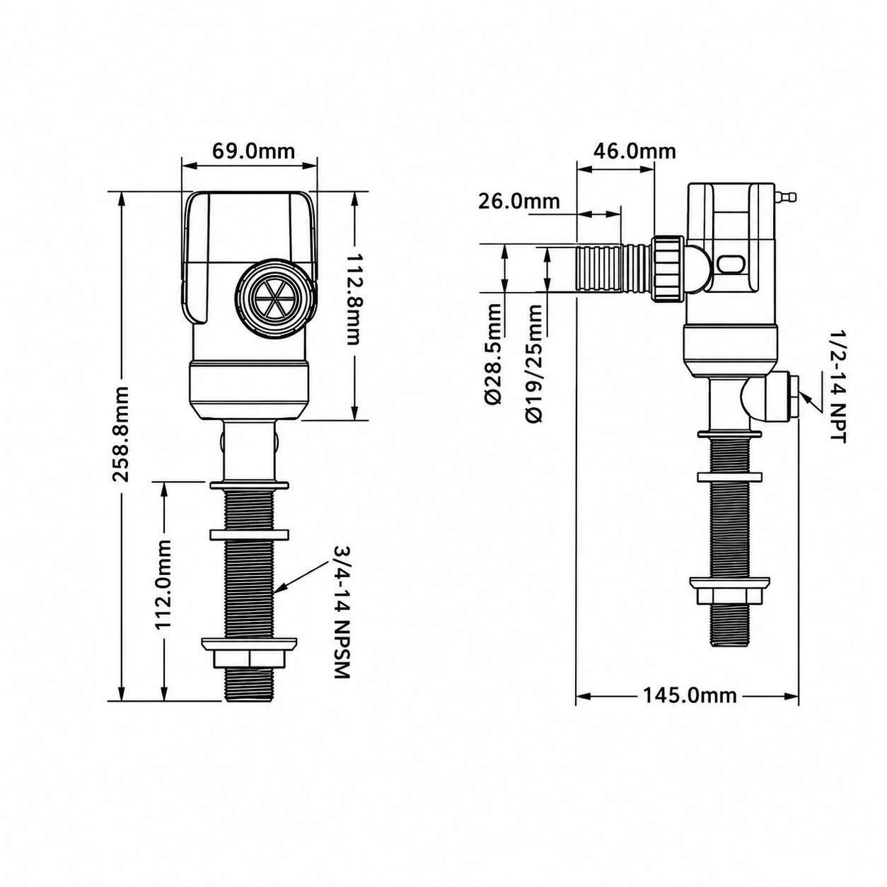 Seaflo Çek Valfli Dikey Livar Pompası 1100 GPH 12V