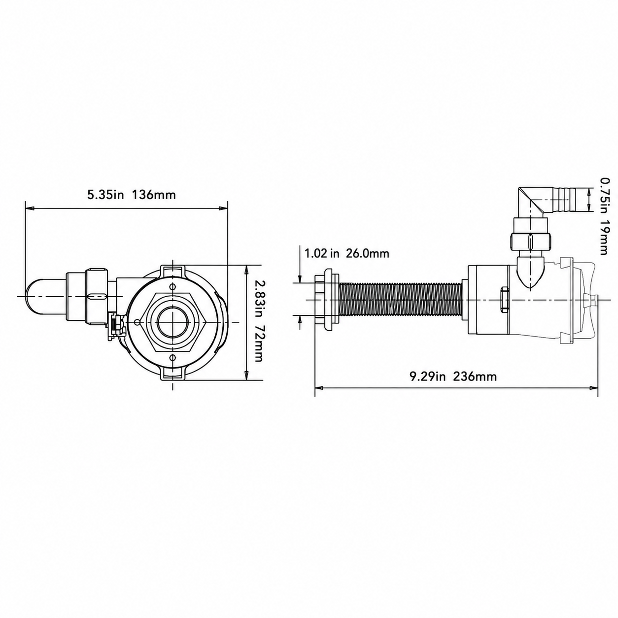 Seaflo Dikey Livar Pompası 800 GPH 12V