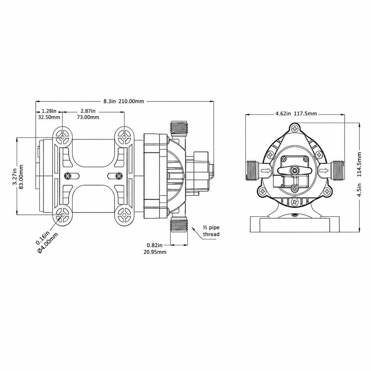 Seaflo Hidrofor Pompası 12V - 6 L/Dk - 100 PSI