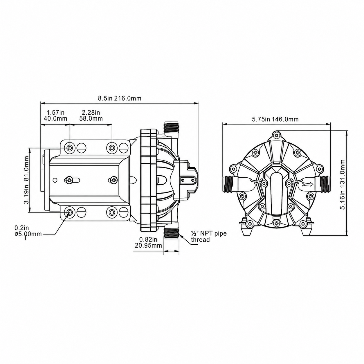 Seaflo Hidrofor Pompası 24V - 18.9 L/Dk - 60 PSI