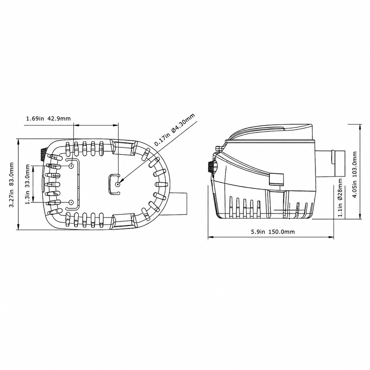Seaflo Otomatik Sintine Pompası 1100 GPH 12V