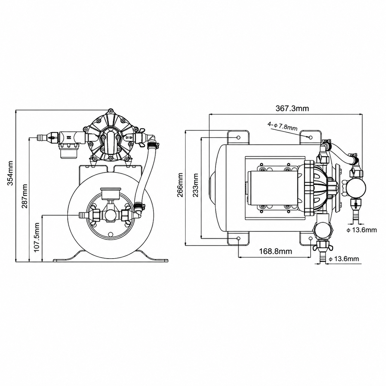 Seaflo Tanklı Hidrofor Seti 12V 18.9 L/Dk 8 Litre Tank