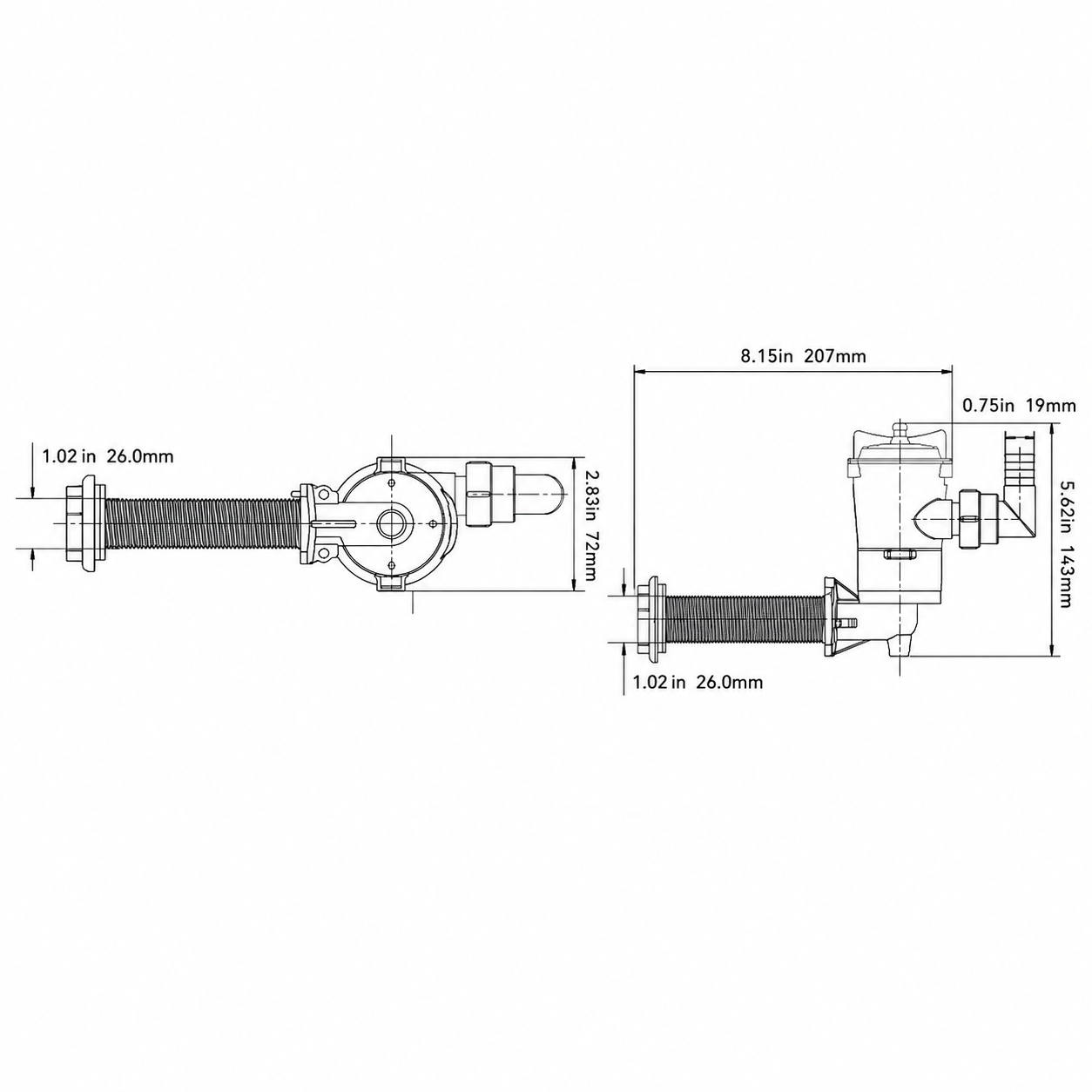 Seaflo Yatay Livar Pompası 800 GPH 12V