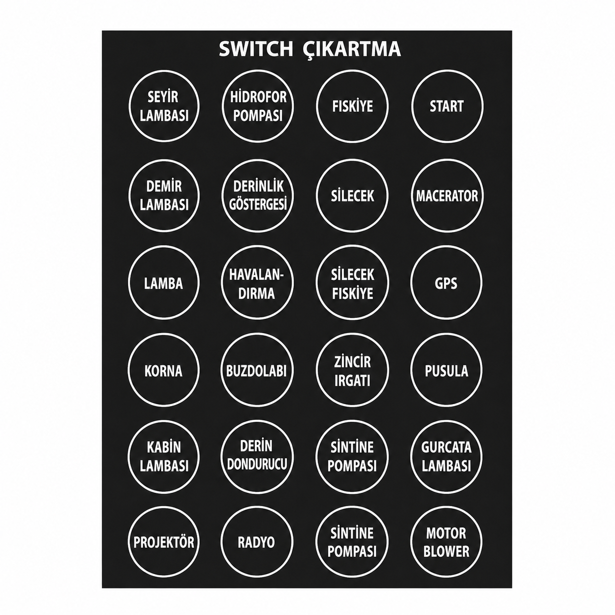 Türkçe Switch Etiketleri - Yuvarlak