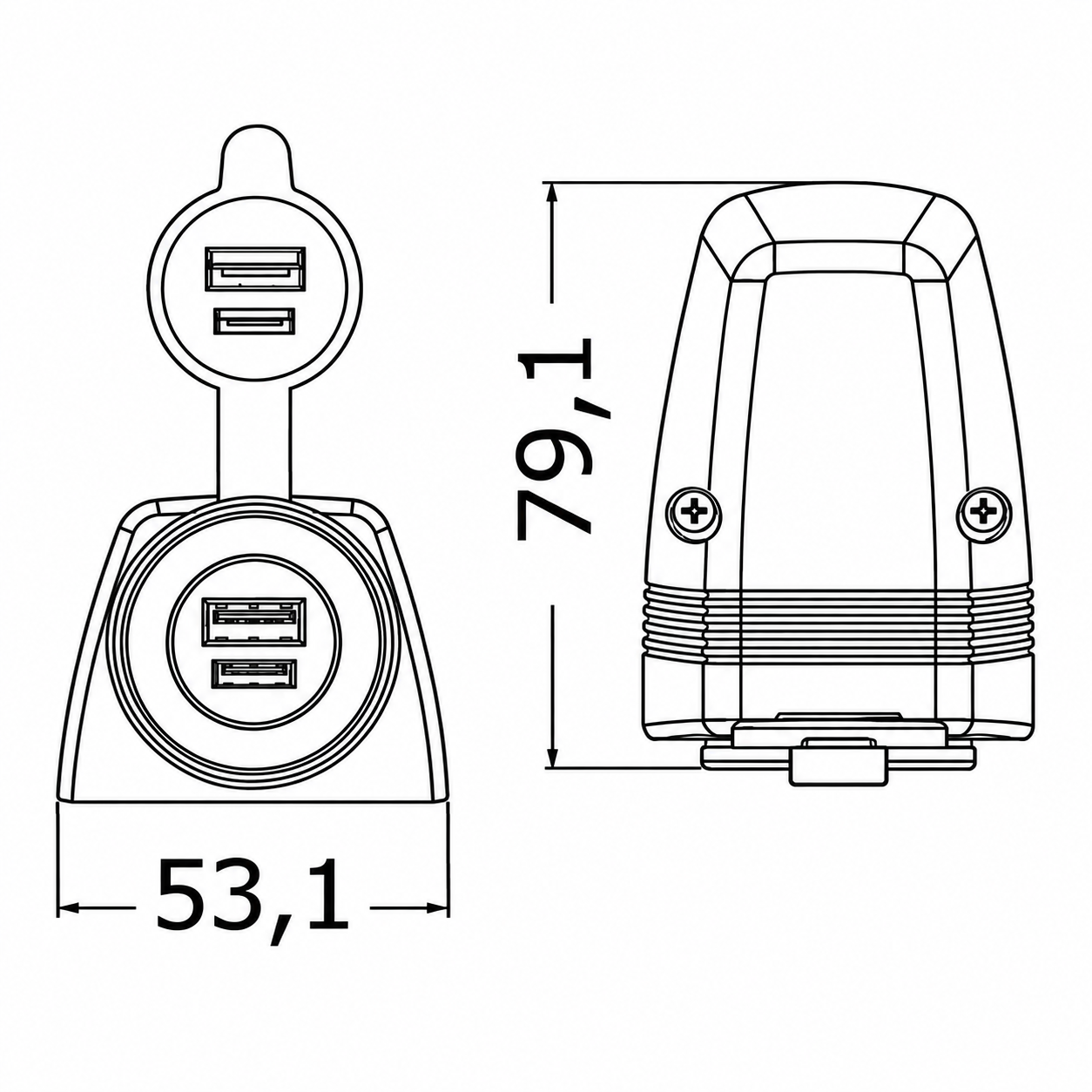 Type-C USB Soketi 12/24V