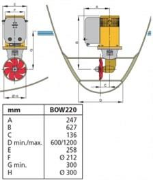 Vetus baş manevra pervanesi, 220 kgf, 24V