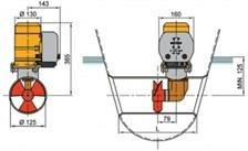 Vetus baş manevra pervanesi, 45 kgf, 12V