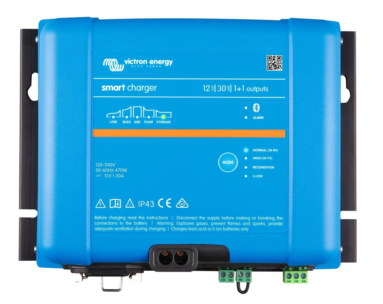 Victron Energy Smart IP43 Akü Şarj Cihazı 12V-30A 1+1 Çıkış 120-240V