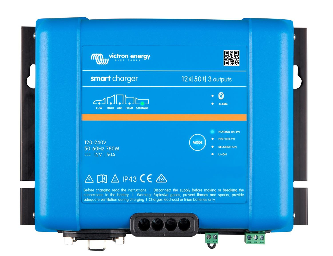 Victron Energy Smart IP43 Akü Şarj Cihazı 12V-50A 3 Çıkış 120-240V