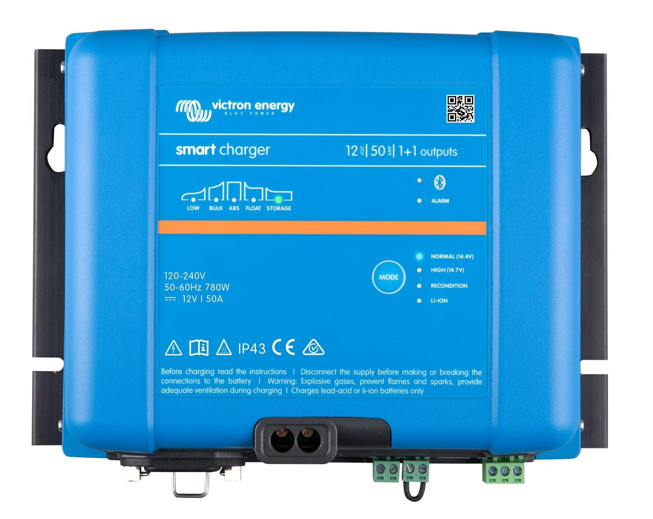 Victron Energy Smart IP43 Akü Şarj Cihazı 12V-50A 1+1 Çıkış 120-240V