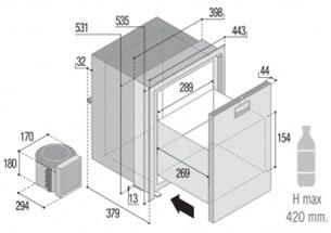 Vitrifrigo Buzdolabı Model DW42 RFX Hacim : 42 Litre