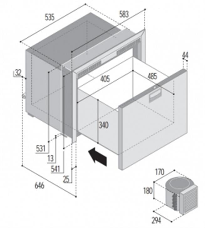 Vitrifrigo dondurucu. DW100 OCX2 BTX