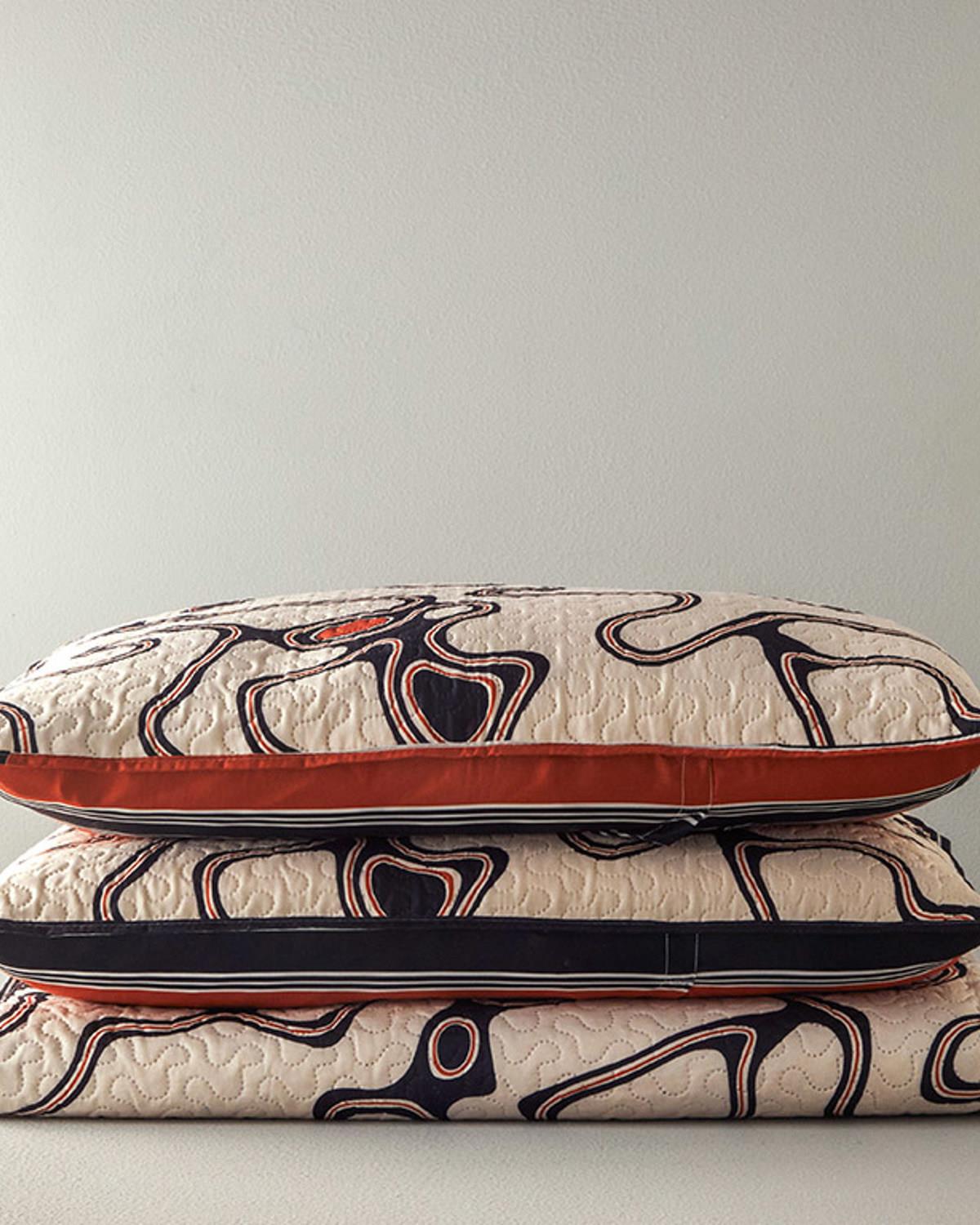 Abstract Art Çok Amaçlı Çift Kişilik Yatak Örtüsü Takımı Bej