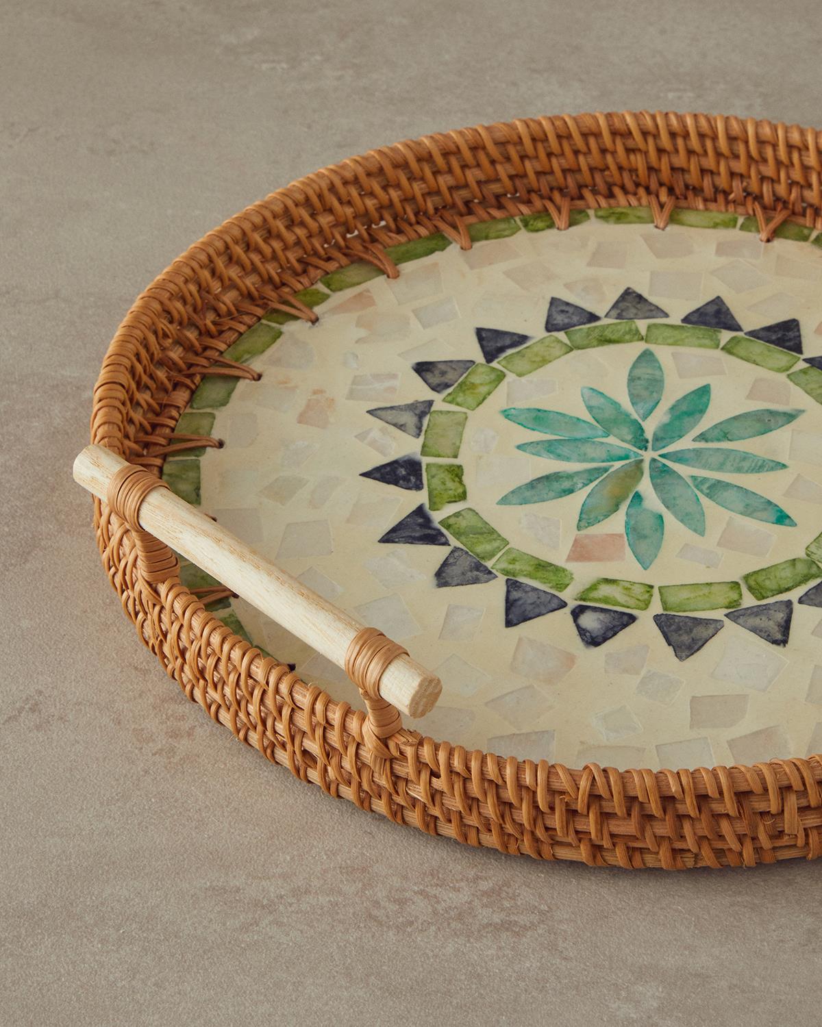 Adelaide Rattan Tepsi Kahverengi