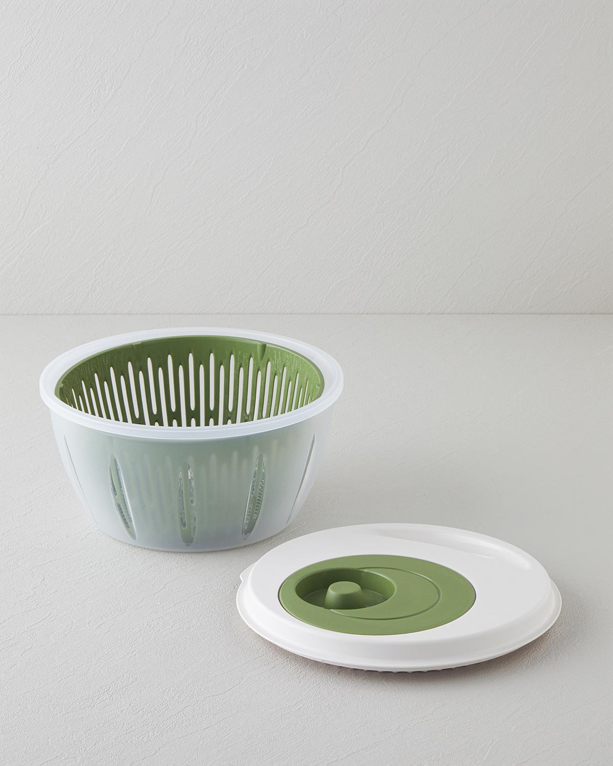 Alexi Plastik Salata Kurutucu Mutfak Gereci 25,6x25,6x14,2 cm Yeşil