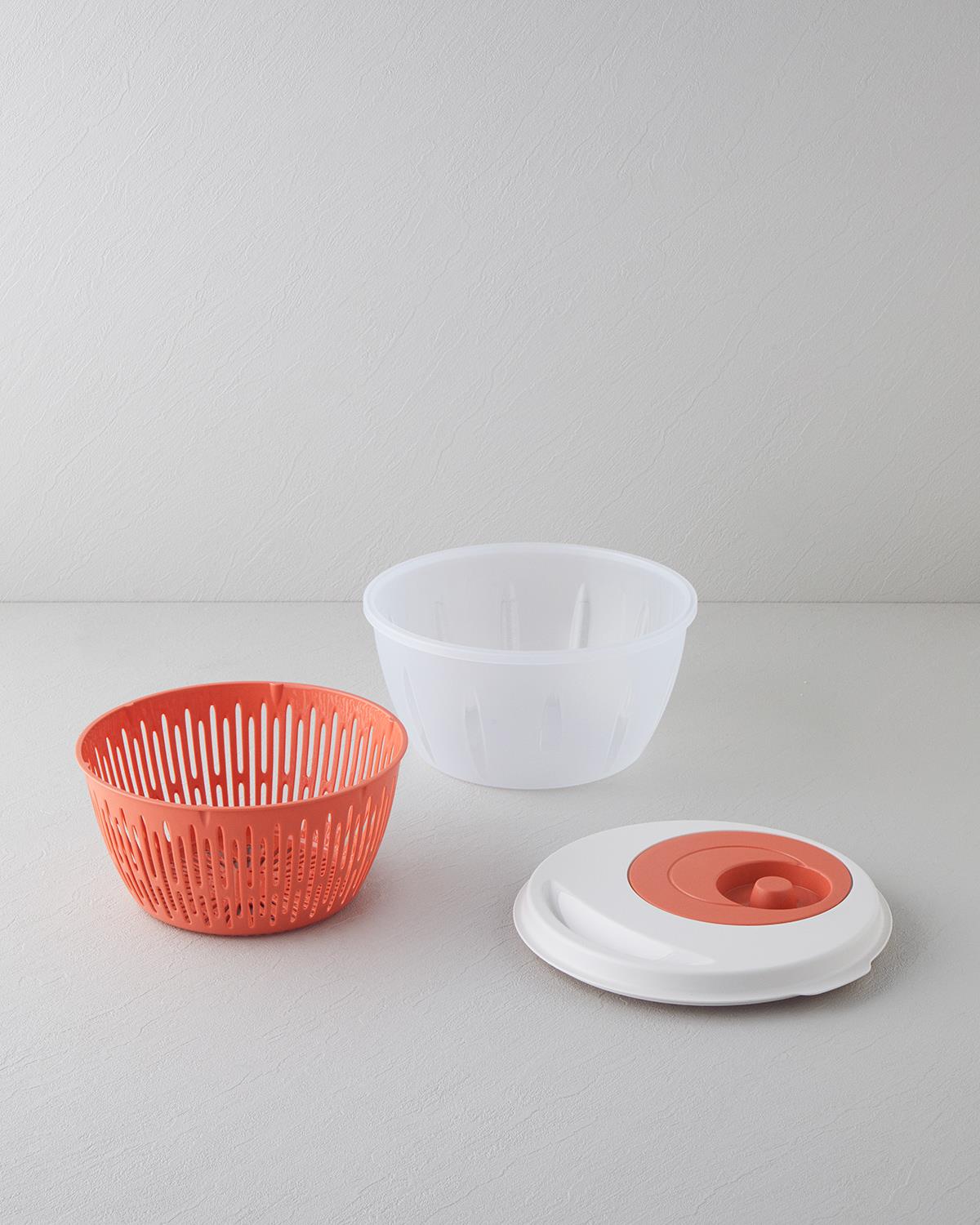 Alexi Plastik Salata Kurutucu Mutfak Gereci 25,6x25,6x14,2 cm Turuncu