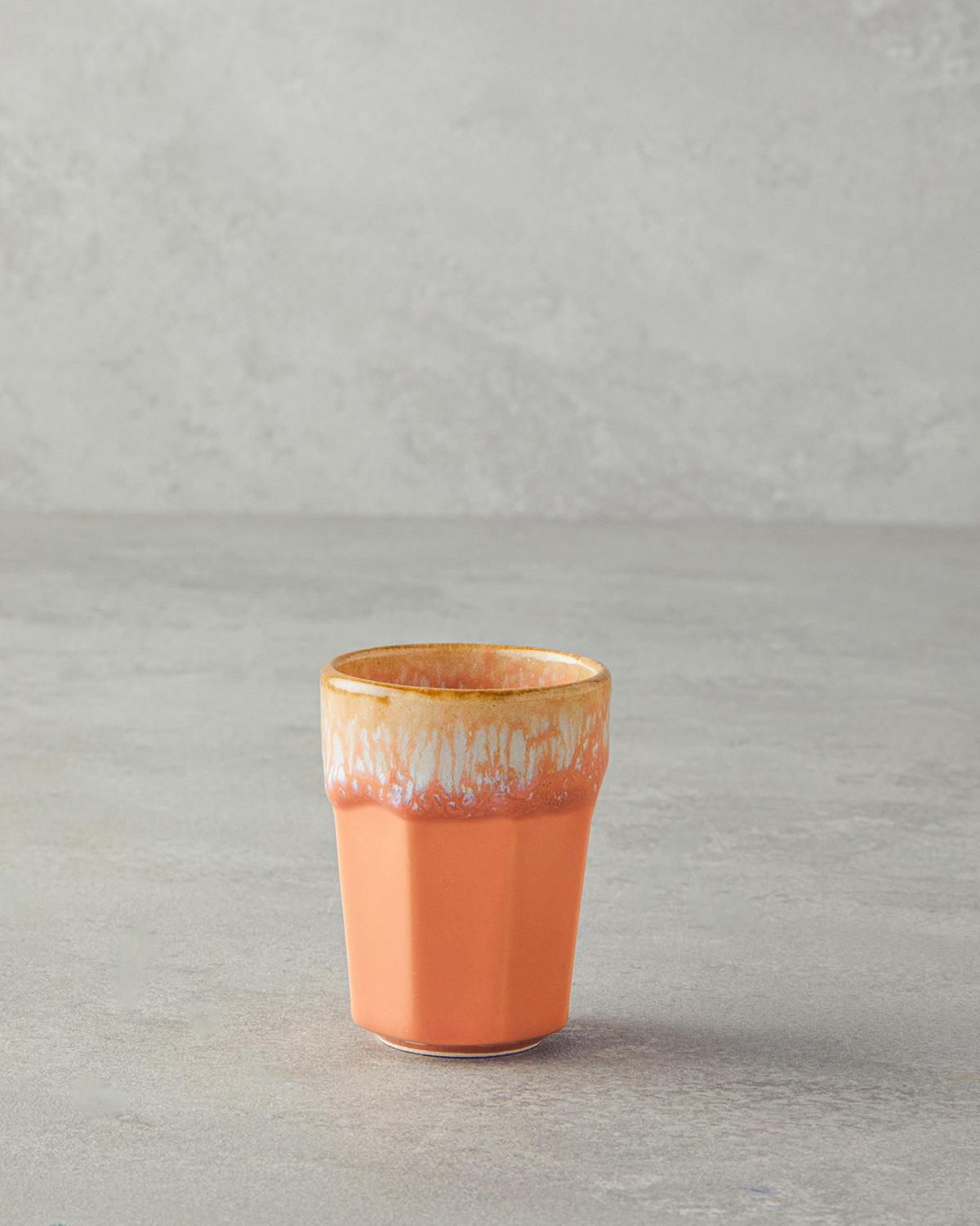 Alicent Seramik Espresso Fincan 105 ml Açık Turuncu
