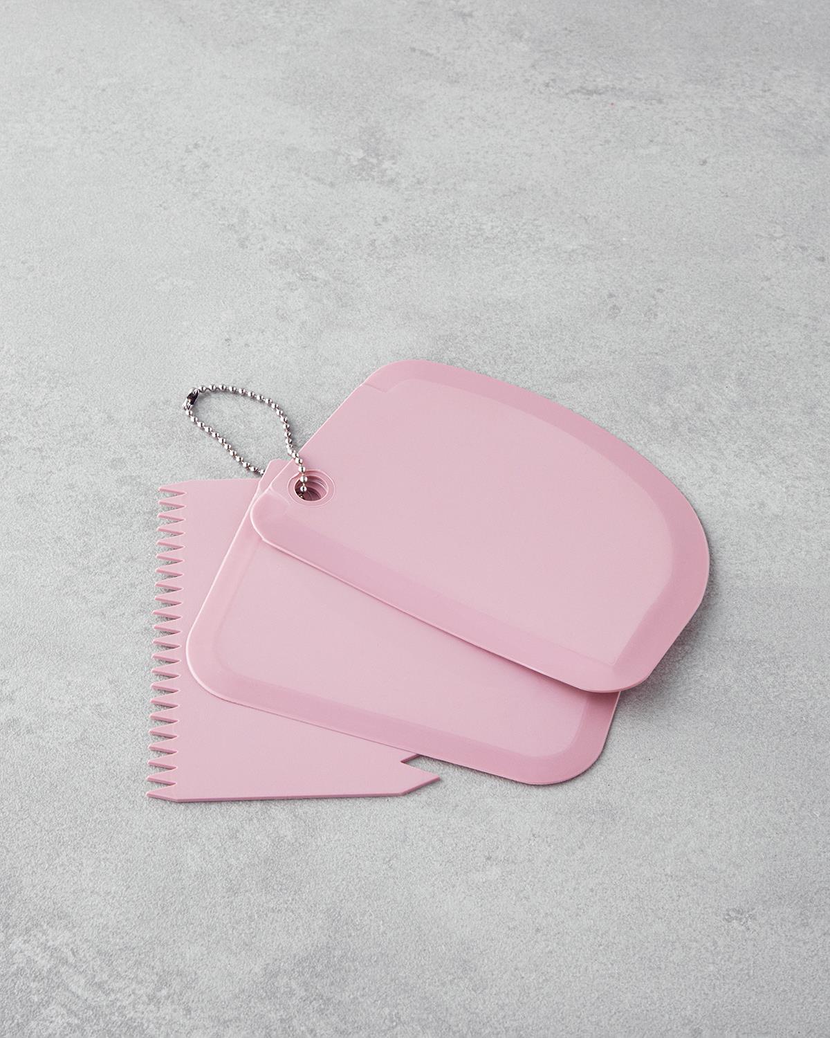 Aline Plastik 3'lü Hamur Spatulası Mutfak Gereci 14,5 cm Pembe