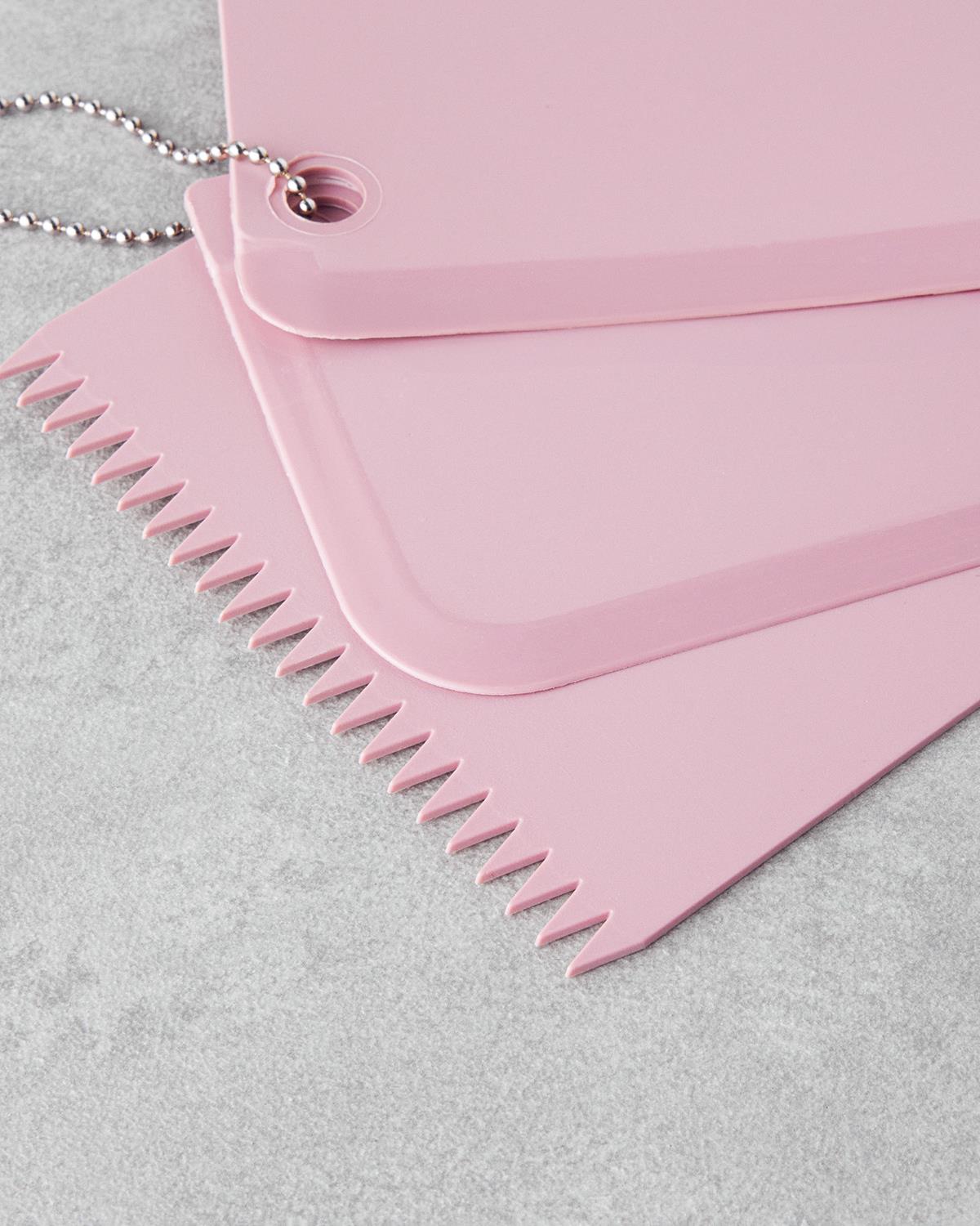 Aline Plastik 3'lü Hamur Spatulası Mutfak Gereci 14,5 cm Pembe